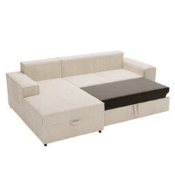 Santos L Corner Sofa Bed For Living Room Chipboard Frame Polyurethane Foam Wave Springs 253X166X79 Cm Light Grey Left - thumbnail 3
