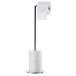 Smedbo Stainless Steel Freestanding Toilet Roll Holder - Round Base - thumbnail 3