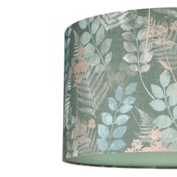 Oshibana Green & Blue Leaves Drum Lamp Shade (D)40Cm - thumbnail 4