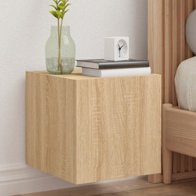 Walplus Tv Wall Cabinet With Led Lights Sonoma Oak 30.5X35X30 Cm - image 1