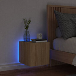 Walplus Tv Wall Cabinet With Led Lights Sonoma Oak 30.5X35X30 Cm - thumbnail 4