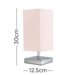 Valuelights Yuko Polished Chrome Touch Table Lamp With Pink Shade - thumbnail 8