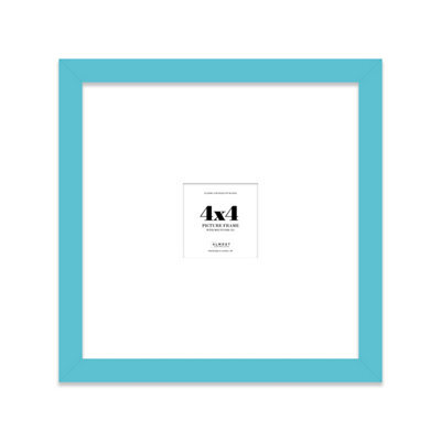 "4X4"" Turquoise Picture Frame - 4X4"" Square Frame With 1X1"" Mount For 4X4""/1X1"" Pictures Vintage Style Gallery Wall, 1 Pack" - image 1