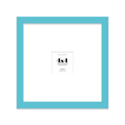 "4X4"" Turquoise Picture Frame - 4X4"" Square Frame With 1X1"" Mount For 4X4""/1X1"" Pictures Vintage Style Gallery Wall, 1 Pack"