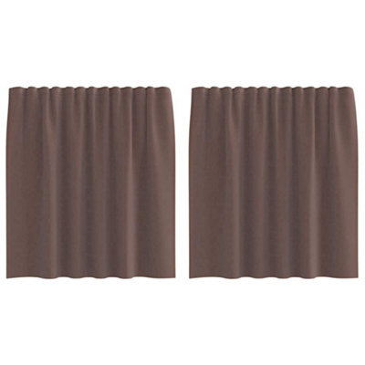 Berkfield Durable Voile Curtains With Tab Top 2 Pcs Brown - image 1