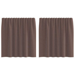 Berkfield Durable Voile Curtains With Tab Top 2 Pcs Brown - thumbnail 1
