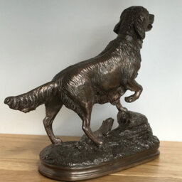 Animal Crackers Golden Retriever Dog On Rocks, Heavy Weight Solid Cold Cast Bronze Figurine - thumbnail 3