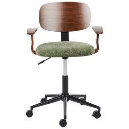 Beliani Desk Chair Gunnison Fabric Green - thumbnail 4