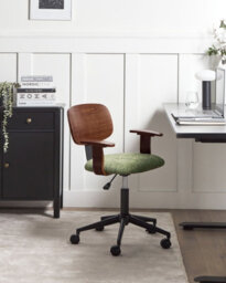 Beliani Desk Chair Gunnison Fabric Green - thumbnail 2