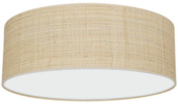 Milagro Marshall Hand Made Designer Ceiling Lamp In Matt White Metal And Natural Rattan Coloured Fabric - thumbnail 7