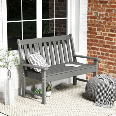 Costway Outdoor 2-Person Garden Bench Patio Lounger Ergonomic Loveseat W/ Backrest - image 1