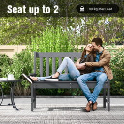 Costway Outdoor 2-Person Garden Bench Patio Lounger Ergonomic Loveseat W/ Backrest - thumbnail 7