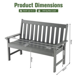 Costway Outdoor 2-Person Garden Bench Patio Lounger Ergonomic Loveseat W/ Backrest - thumbnail 3