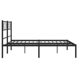 Berkfield Metal Bed Frame With Headboard Black 135X190 Cm 4Ft6 Double - thumbnail 6