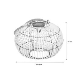 Outdoor Solar Led Rattan Lamp Diam. 31.5Cm Natural - Sweeek - thumbnail 6