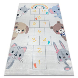 RugsX Bambino 43092 Washing Carpet Animals, Hopscotch For Children Anti-Slip - Grey 200X290 Cm - thumbnail 4