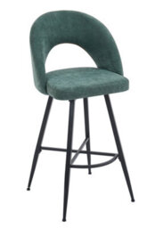 Aspect Furniture Set Of 2 Lincoln Swivel Barstool W Padded Seat, Black Base-Green Linen - thumbnail 4