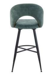 Aspect Furniture Set Of 2 Lincoln Swivel Barstool W Padded Seat, Black Base-Green Linen - thumbnail 6