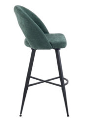 Aspect Furniture Set Of 2 Lincoln Swivel Barstool W Padded Seat, Black Base-Green Linen - thumbnail 5