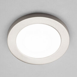 Litecraft Darly Satin Nickel 1 Lamp Modern Bathroom 12W Led Flush Ceiling Light - thumbnail 3