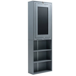 Westwood Grey Pull-Down Desk Storage Shelf Convertible Computer Work Table Office Study - thumbnail 7
