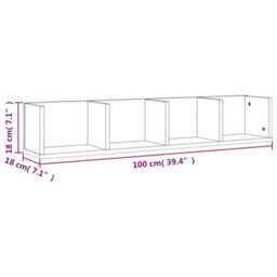 Vidaxl Cd Wall Shelf Grey Sonoma 100X18X18 Cm Engineered Wood - thumbnail 7
