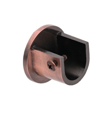 Lister Cartwright 19mm Curtain Pole Ends Brackets With Adjustable Screws Metal Finish (Pack Of 1)