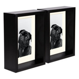 "Nicola Spring 5 X 7"" Deep Photo Frames - Black/ivory Mount - 3D Deep Box Picture Frame Display Case (20 X 15Cm) X5" - thumbnail 1