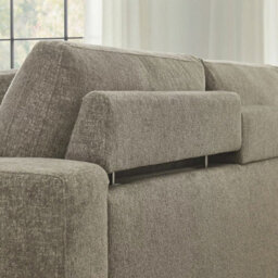 Xample Aiden & Ivy Hawthorne Brown Fabric Corner Sofa With Storage Ottoman, Feather-Wrapped Foam Seats, Wood Arm Trays, 3 Accent Pillows - thumbnail 7