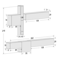 Decorotika Toledo Moduler Modern Tv Unit Wall Mount Black Alina - thumbnail 6
