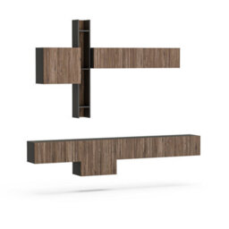 Decorotika Toledo Moduler Modern Tv Unit Wall Mount Black Alina - thumbnail 4
