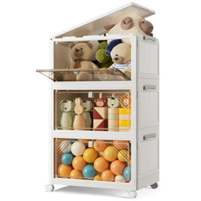 3 Tier Plastic Storage Drawers Box Tower Unit Stationery Organizer - image 1