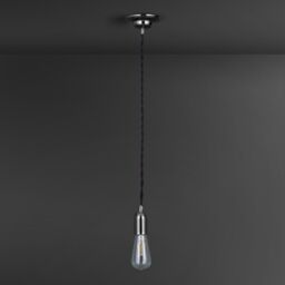 Colours Gloss Black Nickel Effect Pendant Ceiling Light, (Dia)120mm - thumbnail 2