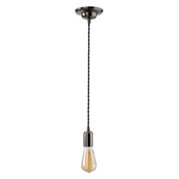 Colours Gloss Black Nickel Effect Pendant Ceiling Light, (Dia)120mm - thumbnail 5
