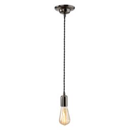 Colours Gloss Black Nickel Effect Pendant Ceiling Light, (Dia)120mm - thumbnail 4