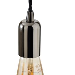 Colours Gloss Black Nickel Effect Pendant Ceiling Light, (Dia)120mm - thumbnail 6
