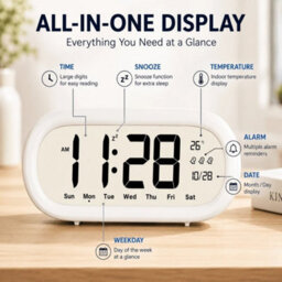 Led Digital Alarm Clock Bedside Snooze Time - thumbnail 5