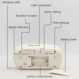 Led Digital Alarm Clock Bedside Snooze Time - thumbnail 3