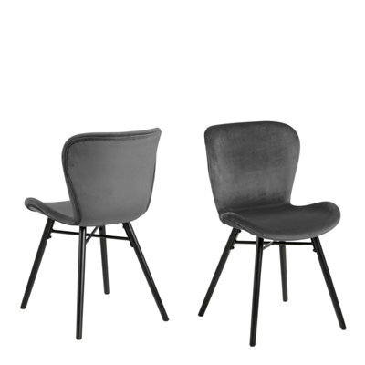 Furniture To Go Batilda Dining Chair In Dark Grey Set Of 2 - image 1