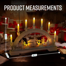 Globrite Christmas Candle Bridge Wooden 10 Led Battery Lights Candle Arch Village Design Christmas Decorations For Home - thumbnail 7