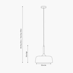 Pacific Lifestyle Anke Matt Cream Domed Metal Pendant - thumbnail 2