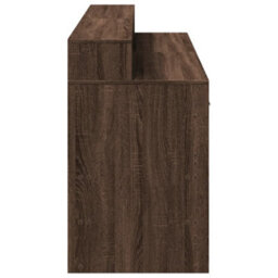 Berkfield Desk With Led Lights Brown Oak 160X55X91 Cm Engineered Wood - thumbnail 7