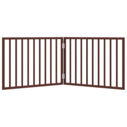 Vidaxl Dog Gate Foldable 2 Panels Brown 160 Cm Poplar Wood - thumbnail 4