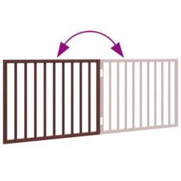 Vidaxl Dog Gate Foldable 2 Panels Brown 160 Cm Poplar Wood - thumbnail 7