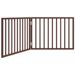 Vidaxl Dog Gate Foldable 2 Panels Brown 160 Cm Poplar Wood - thumbnail 2