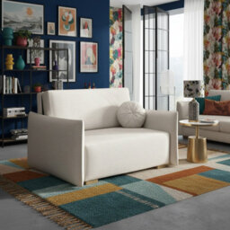Viva Glov Ii Sofa Bed With Sleep Function Storage Container Chipboard Wooden Frame Springs 134X98X85Cm White - thumbnail 2