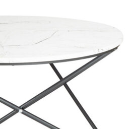 Bravich Marble Effect Coffee Table With Metal Legs - 80 X 45Cm - thumbnail 4