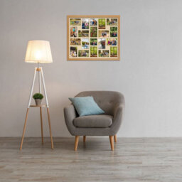 AK Frames 80X70Cm Oak Modern Multi Photo Frame With Ivory Mount - Holds 20 Apertures (18X) 6X4, (2X) 4X4 Photos - thumbnail 3