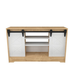 Decorotika Nisay Tv Stand Tv Unit For Tvs Up To 63 Inch Sapphire Oak And White - thumbnail 4