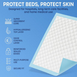 volila 25Pk Incontinence Bed Pads - 60X90Cm Soft Triple-Layer Disposable Sheets With Odour Control, Waterproof Backing, Fast Absorbency - thumbnail 2